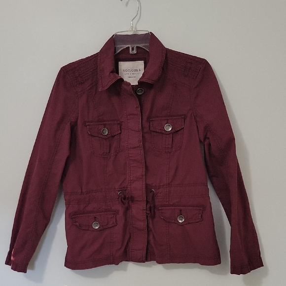 Sonoma Jackets & Blazers - Sonoma Women's Burgundy Jacket, Size Medium